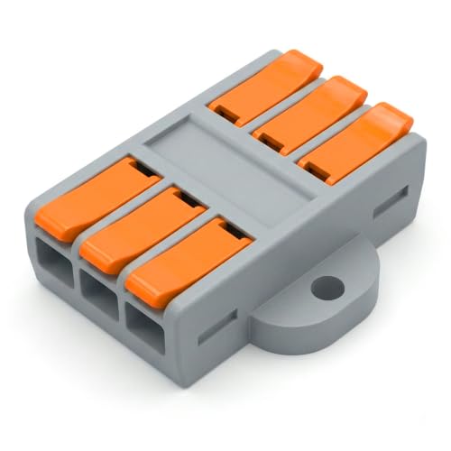 Lever Wire Splitter Connectors 40A – 2, 3 & 4 Way, Screw Mount - 3 Way, Single