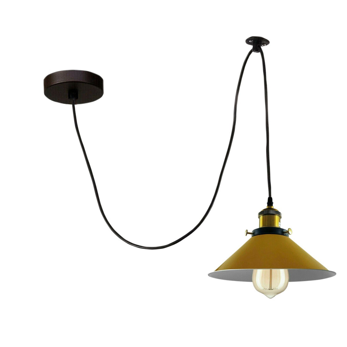 Rise and Fall Pendant Light – 32 cm Gloss Metal Shade, 10 Colours - photo 15