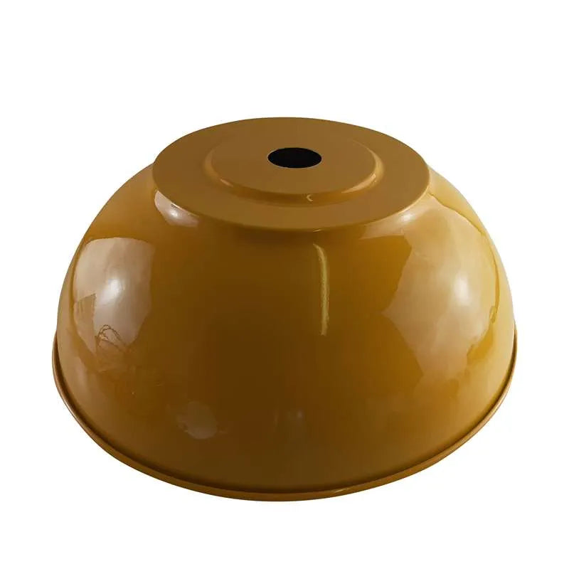 Round Dome Lamp Shade 41 cm – Easy Fit, 4 Colours - Yellow, 41 cm with Reducer Ring, Single