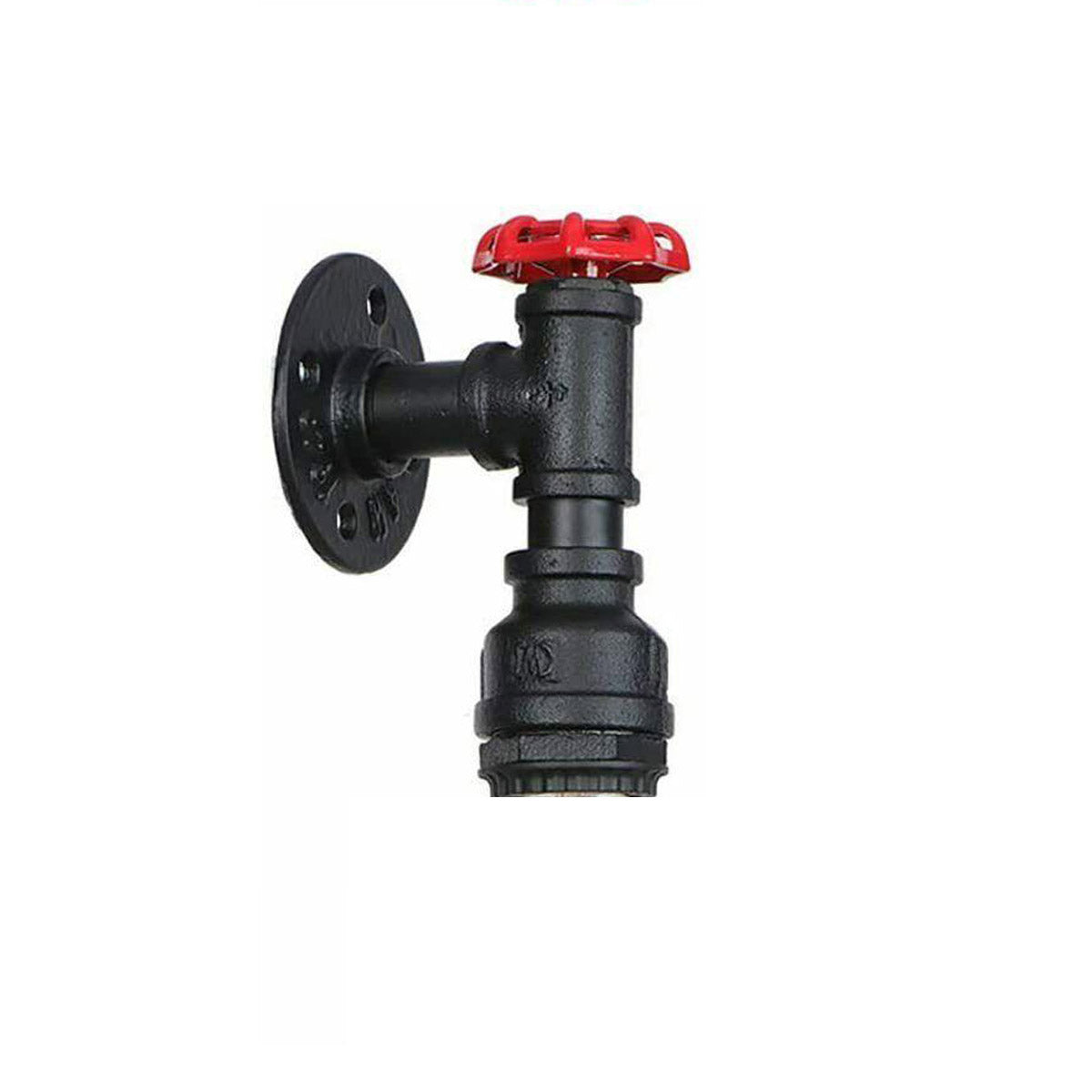 Steampunk Water Pipe Wall Light with Red Valve – E27 - photo 7