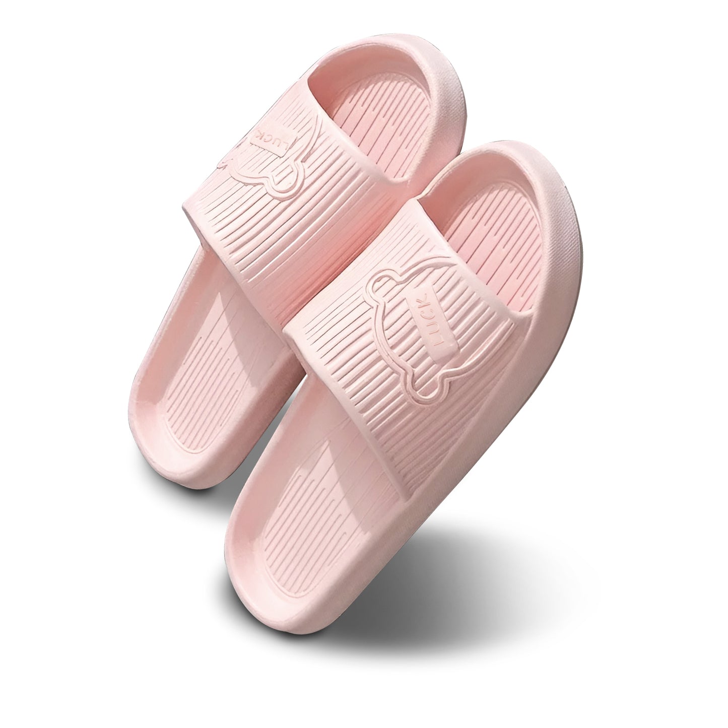 Pink ladies' bathroom slippers, soft and comfortable