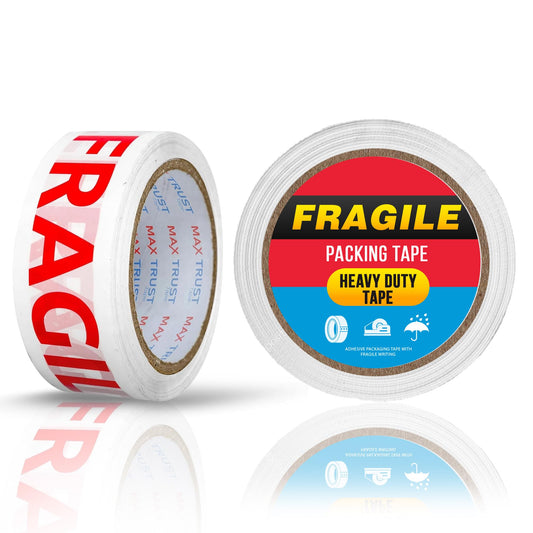Fragile Printed Packing Tape, 6 Rolls – 48 mm x 50 m, Red on White - photo 2