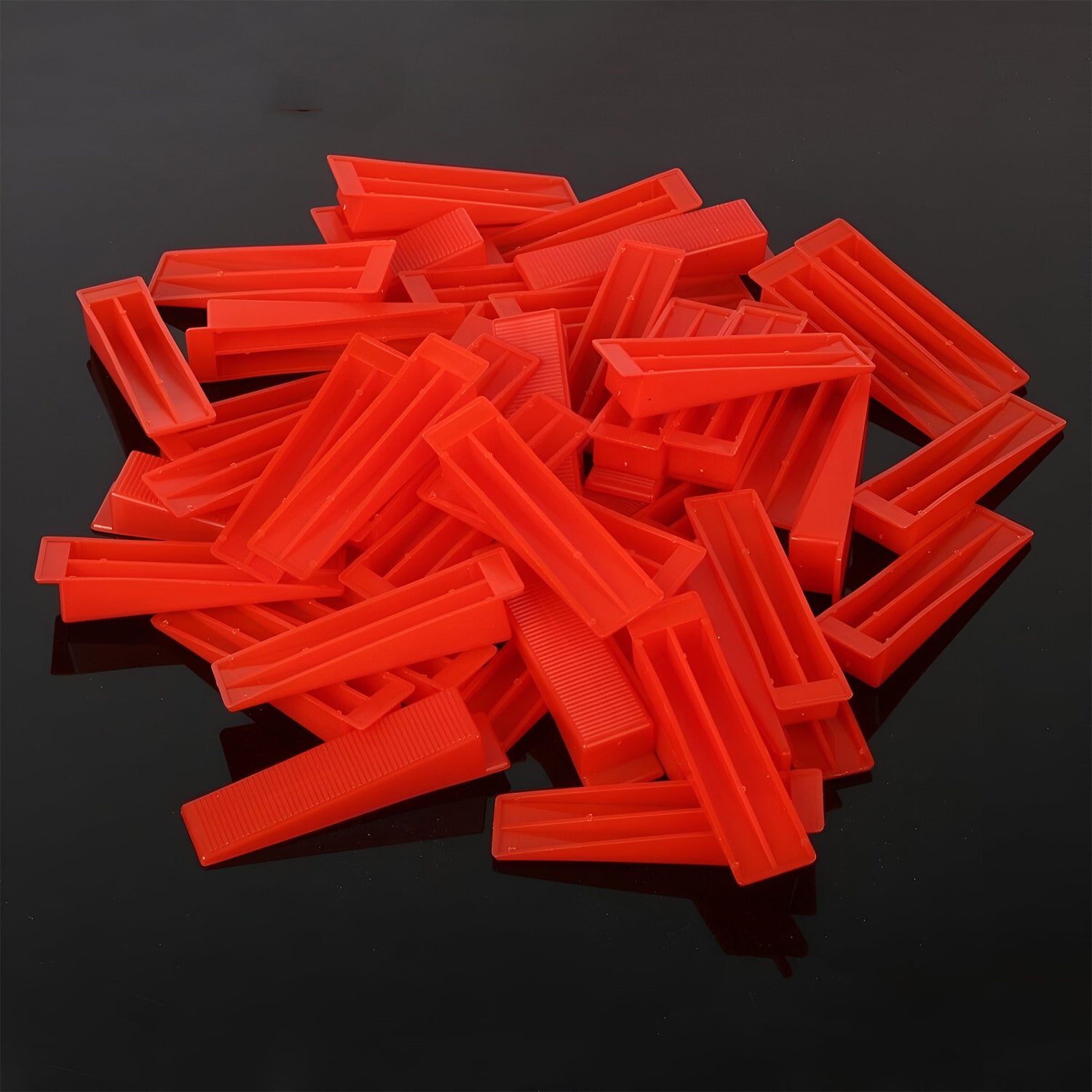 Durable tile self leveling system for seamless tiles