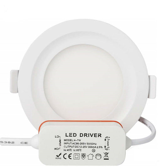 Ultra-Slim 5W Round LED Recessed Panel – Cool White 6000K - photo 2