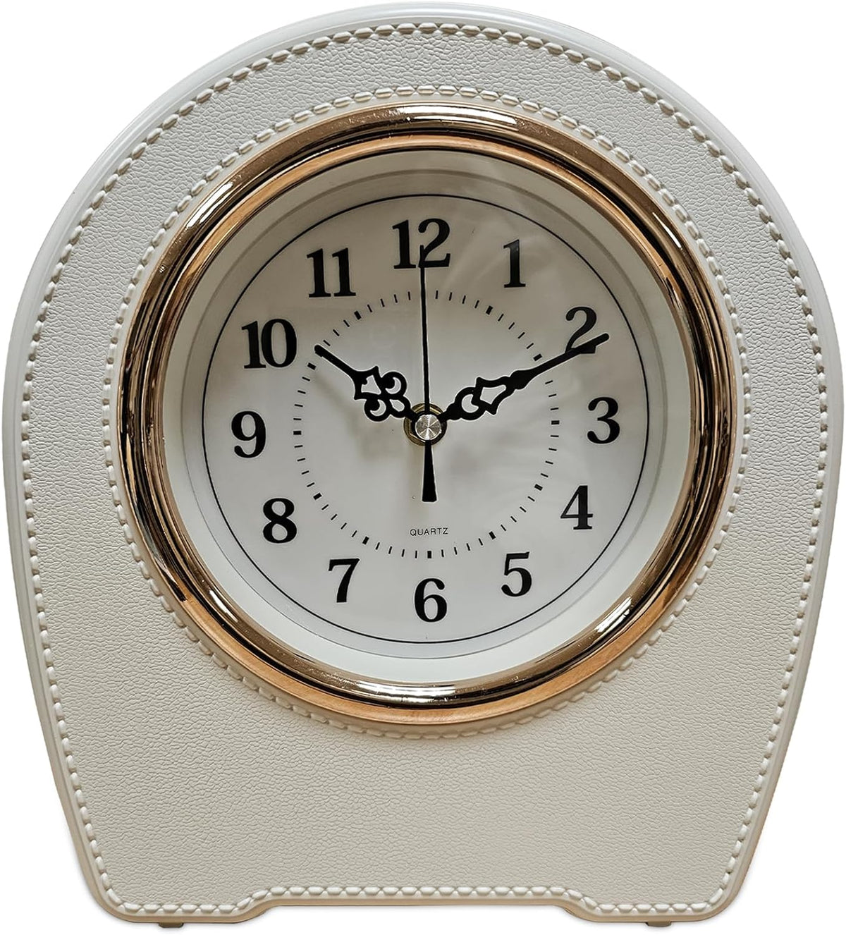 Leather-Effect Mantel Clock – Silent, 28 x 25 cm, Black, Brown or White - photo 18