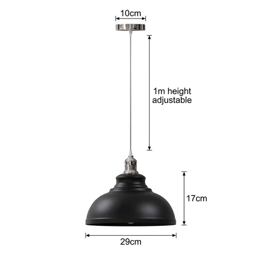 Retro Metal Pendant Light – Curvy, Gloss or Cone Shade, 3 Finishes - photo 2