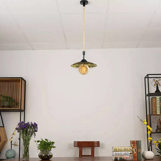 1 m Hemp Rope Pendant Light – Metal, Glass or Hemp Shades, E27 - photo 2