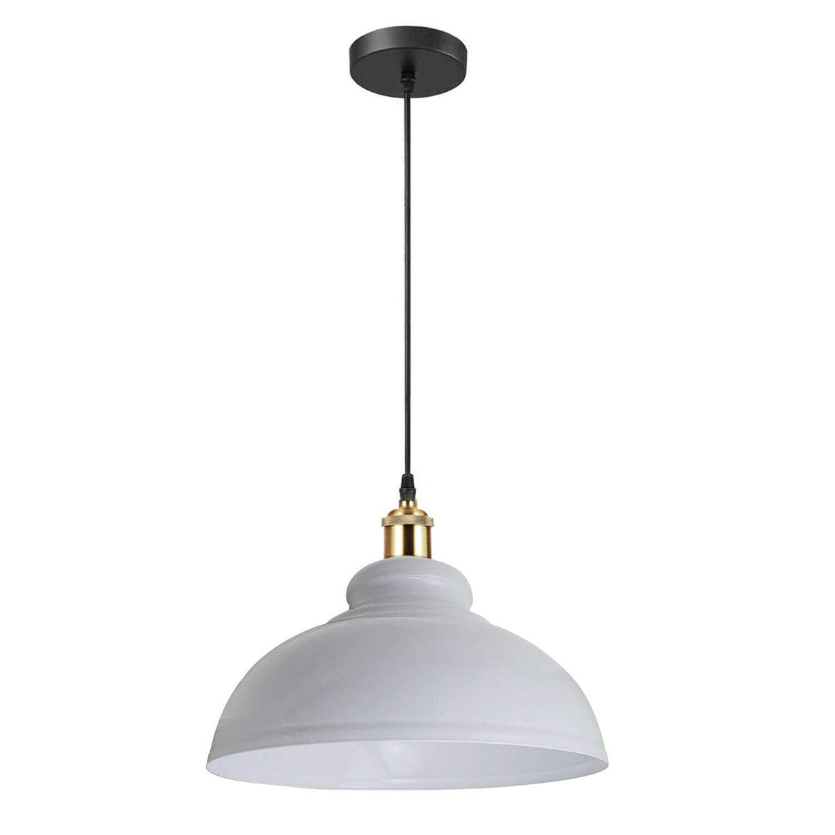 Curvy Dome Pendant Light – 21 or 29 cm Shade, Many Colours, E27 - Yellow Brass, Curvy 29 cm White, Without Bulb