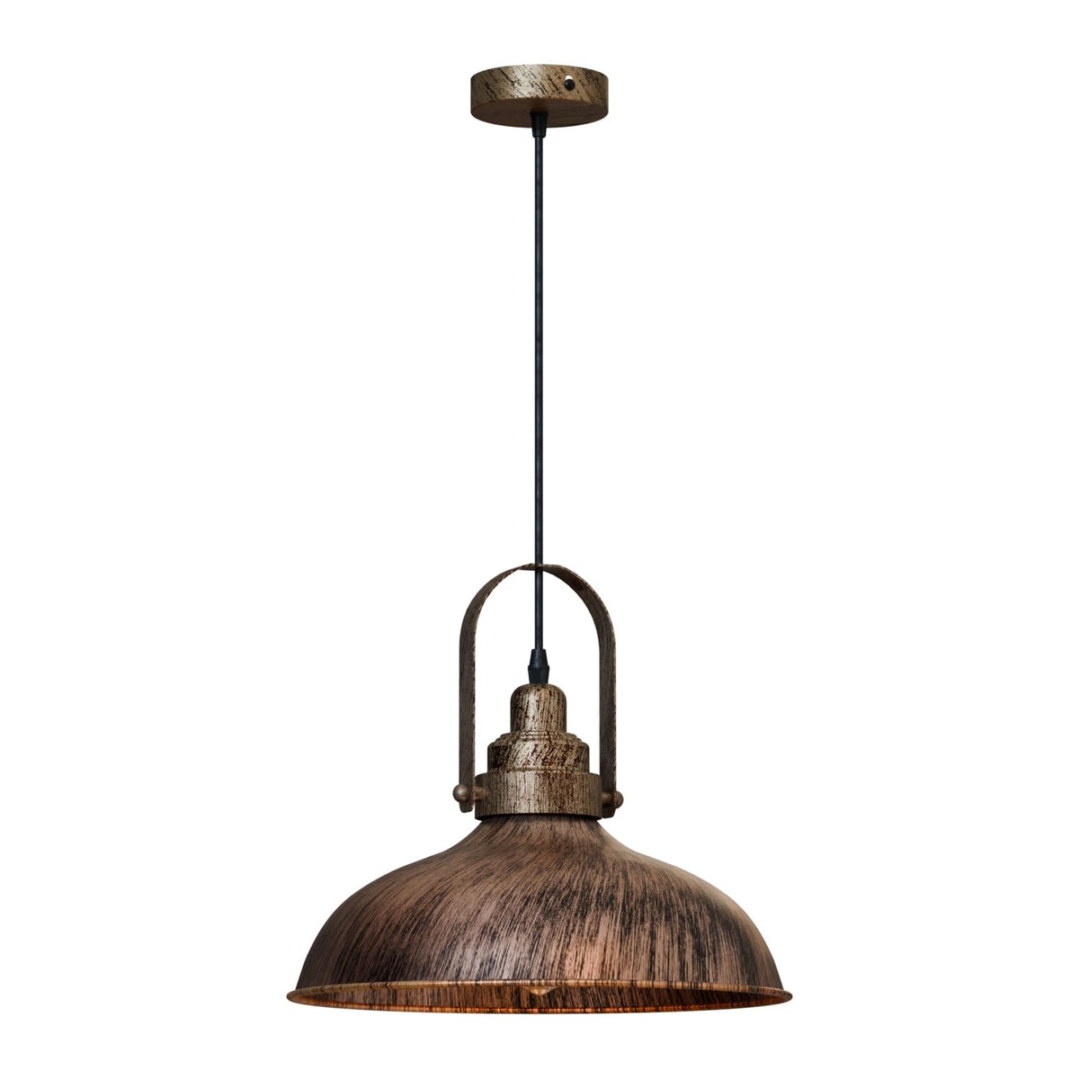 Industrial Hooded Pendant Light – Brushed Copper, 16 or 36 cm Shade - photo 6