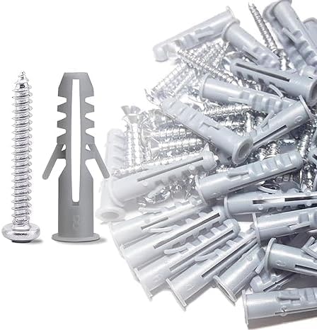 Grey Wall Plugs and Screws, 12 mm – Pack of 25 - photo 2