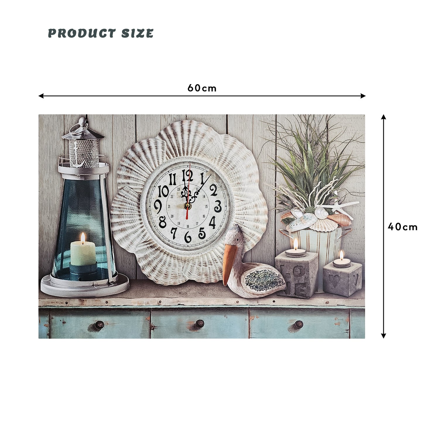 Seashell Art Painted Wall Clock