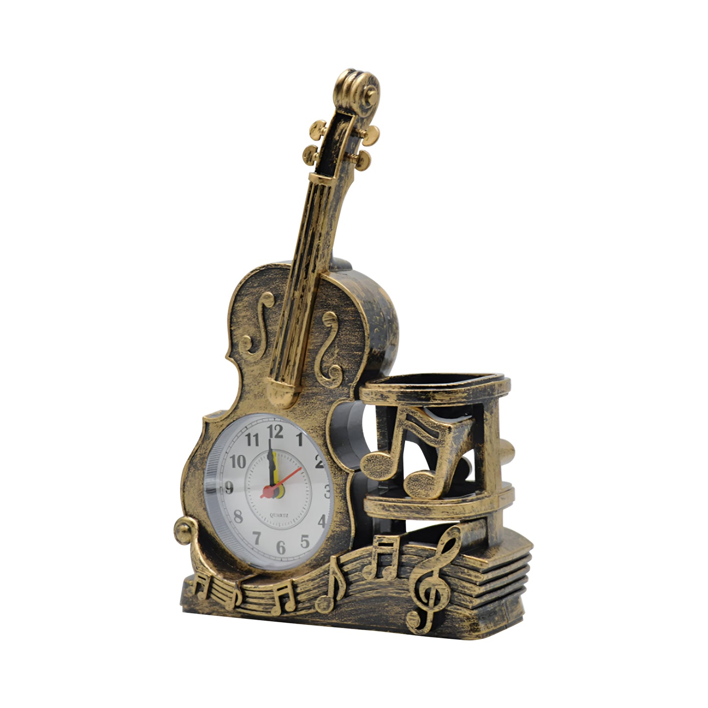  Violin Figurine Pen Holder Alarm Clock 