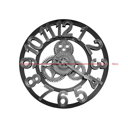 Retro 3D Gear Wall Clock - Unique Mechanical Home Decor ~1024