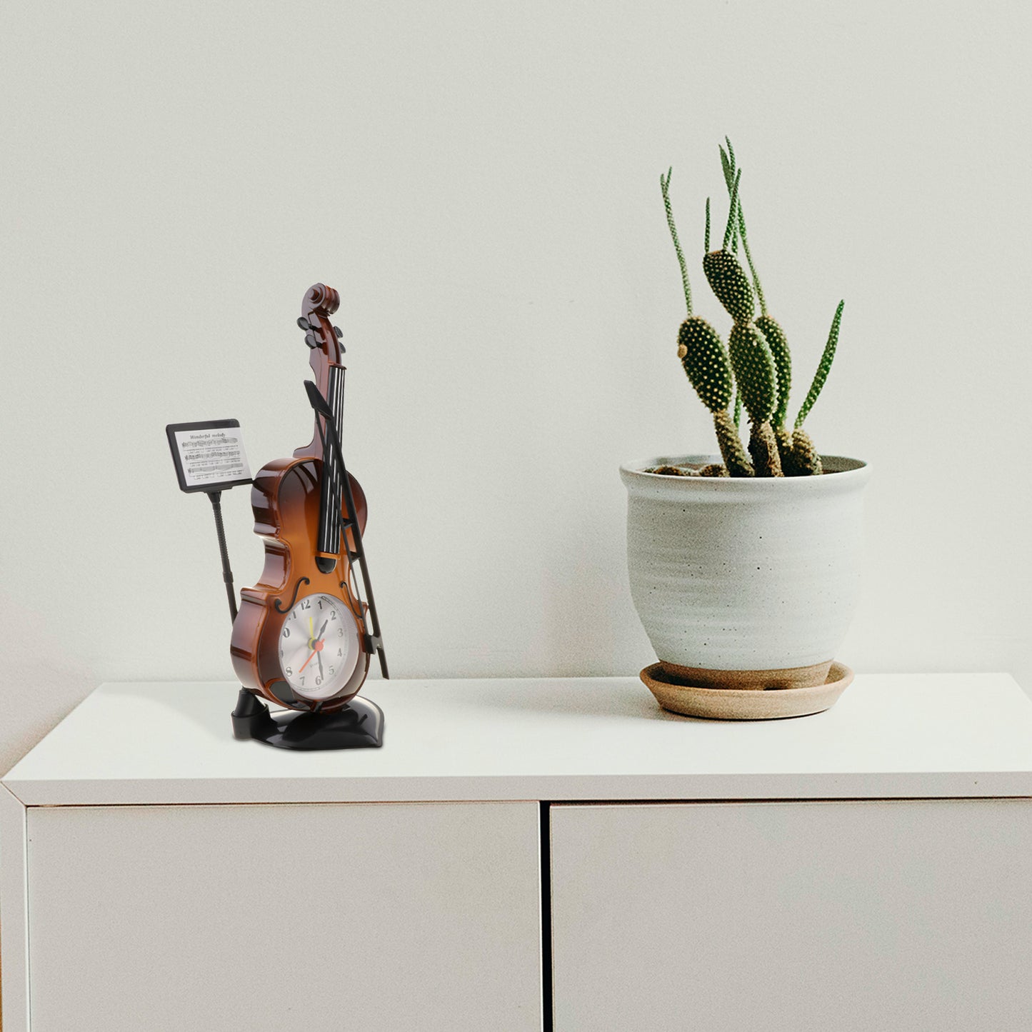 Mini Violin Alarm Clock Desk Decorative 