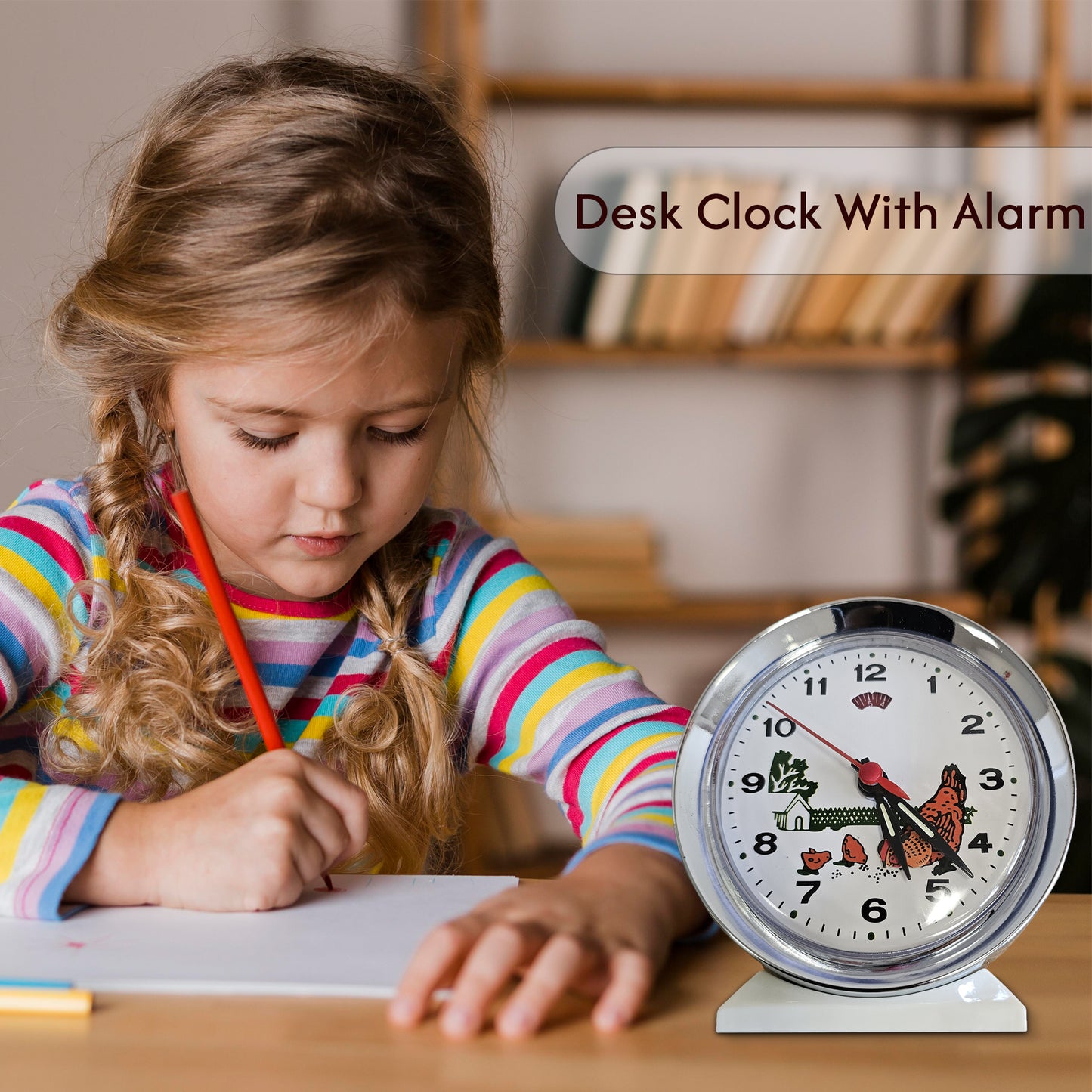 Animated Pecking Chicken Alarm Table Clock