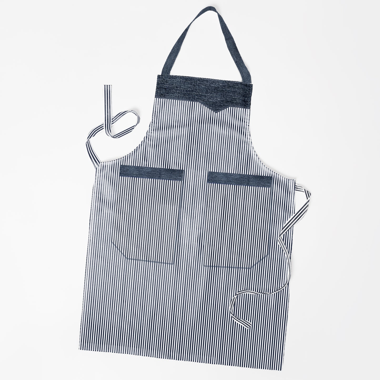 Chef Bib Apron Dress with Double Pocket for Professional Cooking~1204