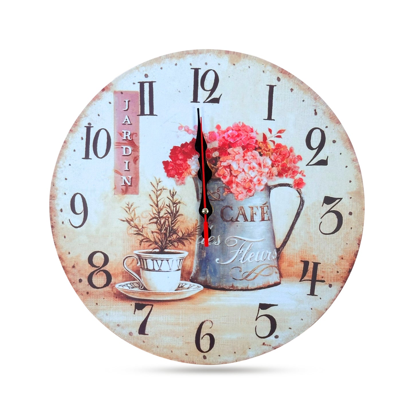 Cafe Cup Shabby Chic Wall Clock 