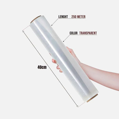 Pallet Stretch Wrap Film – 400 mm x 250 m Clear or 500 mm x 200 m Black - 400 mm x 250 m, 20 micron, Clear