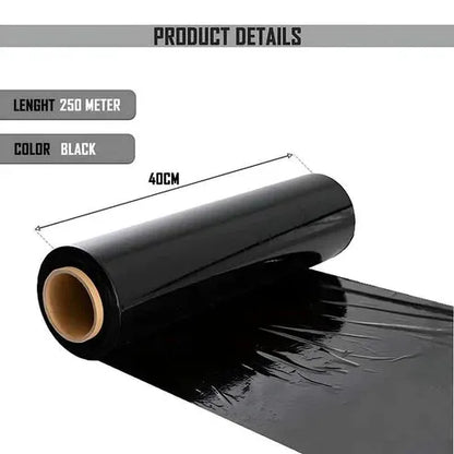 Black Pallet Stretch Wrap Film – 400 mm x 250 m Roll, 20 Micron