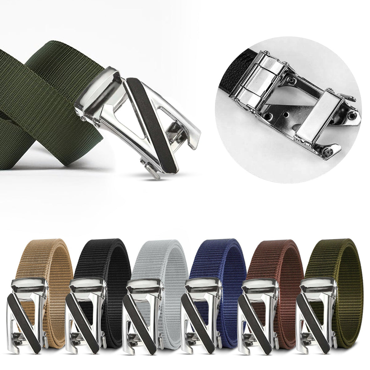 Nylon Belt with Z Automatic Buckle – 6 Colours, 120 cm, Unisex - photo 4