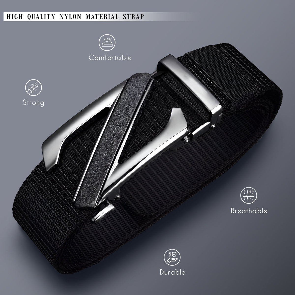Nylon Belt with Z Automatic Buckle – 6 Colours, 120 cm, Unisex - photo 5