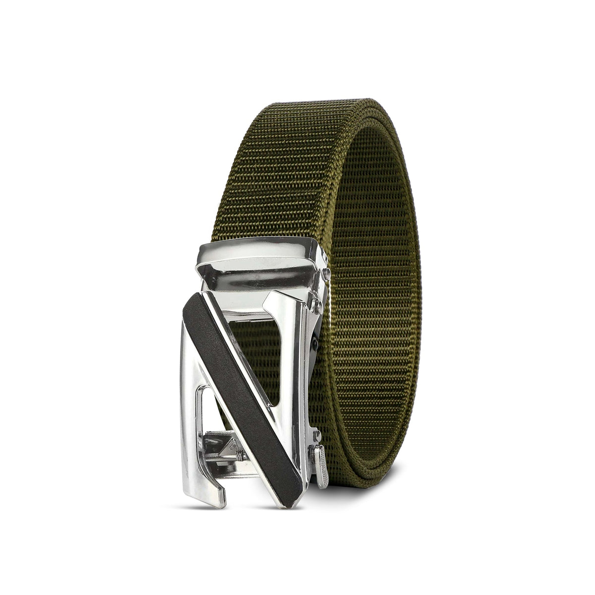 Nylon Belt with Z Automatic Buckle – 6 Colours, 120 cm, Unisex - Army Green, Single