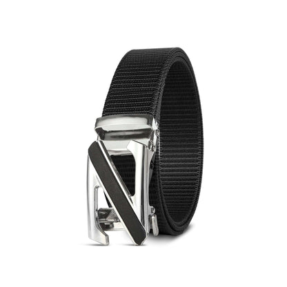 Nylon Belt with Z Automatic Buckle – 6 Colours, 120 cm, Unisex - Black, Single