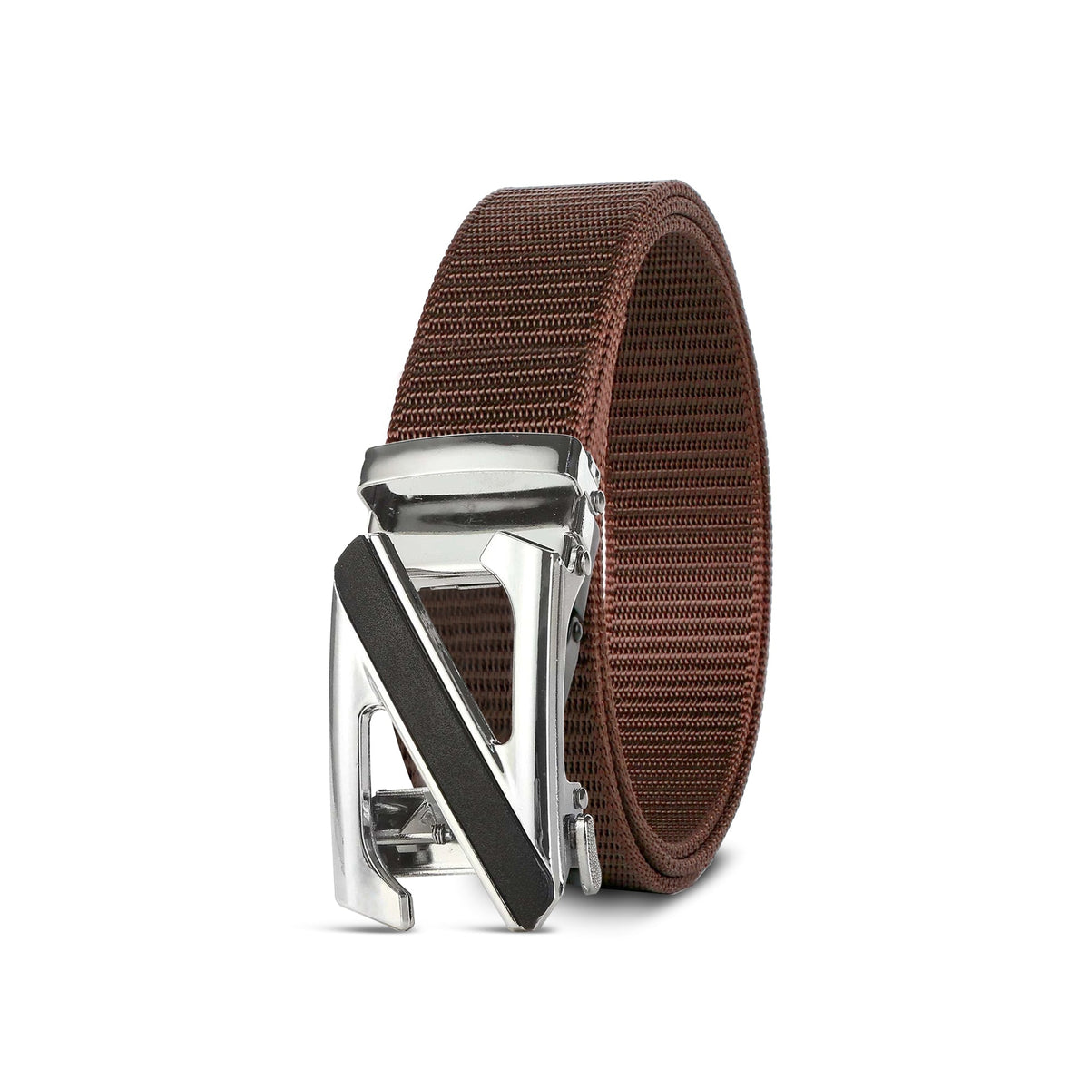 Nylon Belt with Z Automatic Buckle – 6 Colours, 120 cm, Unisex - Brown, Single