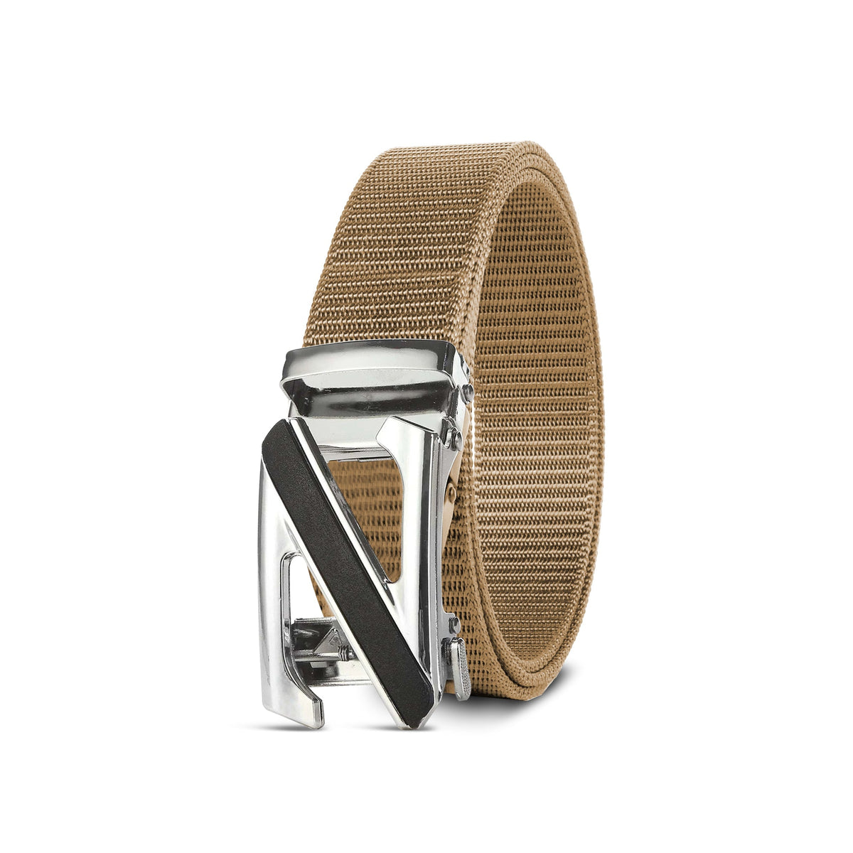 Nylon Belt with Z Automatic Buckle – 6 Colours, 120 cm, Unisex - Beige, Single