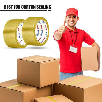 Clear Packing Tape – 48 mm x 50 m, Yellow Tint, Strong BOPP, Single Roll - photo 2