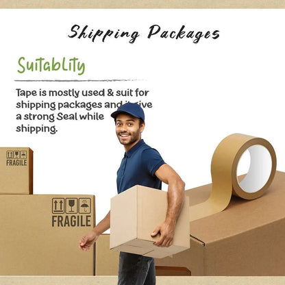 Brown Kraft Paper Packing Tape – 48 mm x 50 m, Writable, Single Roll - photo 5