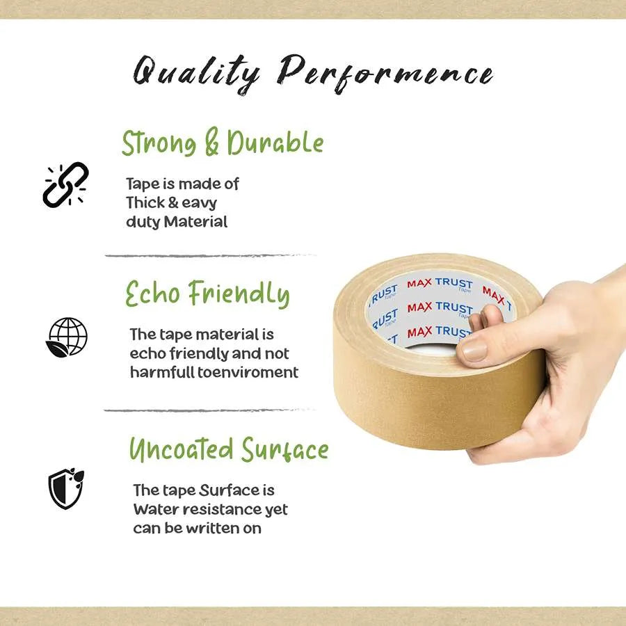 Brown Kraft Paper Packing Tape – 48 mm x 50 m, Writable, Single Roll - photo 7