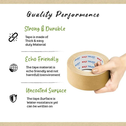 Brown Kraft Paper Packing Tape – 48 mm x 50 m, Writable, Single Roll - photo 7