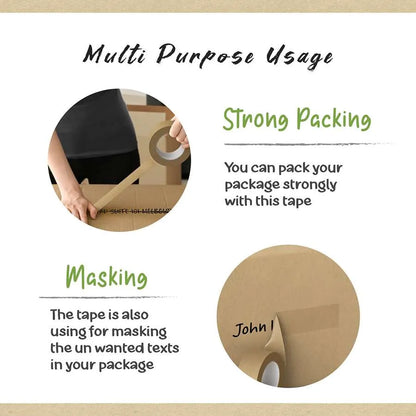 Brown Kraft Paper Packing Tape – 48 mm x 50 m, Writable, Single Roll - photo 8