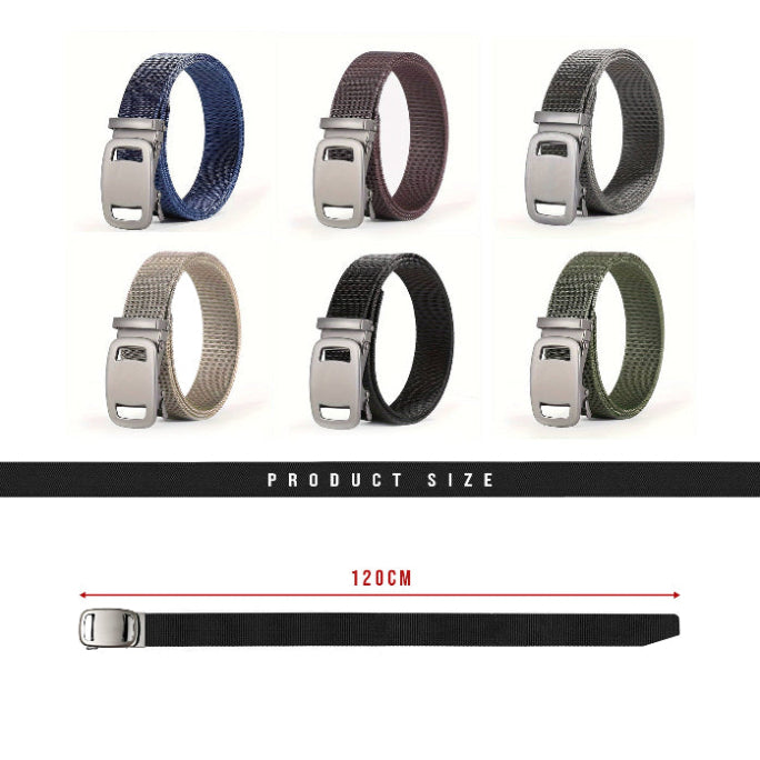 Nylon Belt with Automatic Slide Buckle – 6 Colours, 120 cm, Unisex