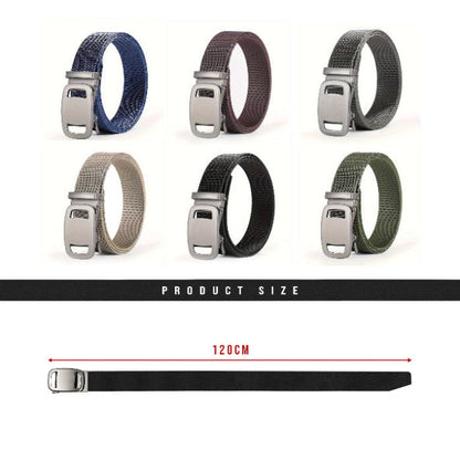 Nylon Belt with Automatic Slide Buckle – 6 Colours, 120 cm, Unisex