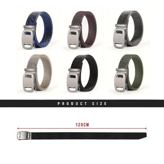 Nylon Belt with Automatic Slide Buckle – 6 Colours, 120 cm, Unisex