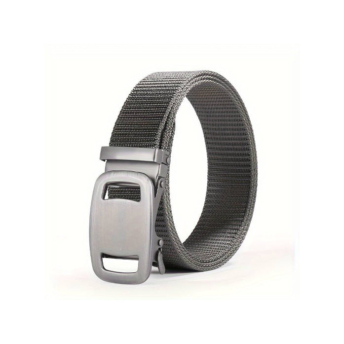 Nylon Belt with Automatic Slide Buckle – 6 Colours, 120 cm, Unisex - Grey, Single