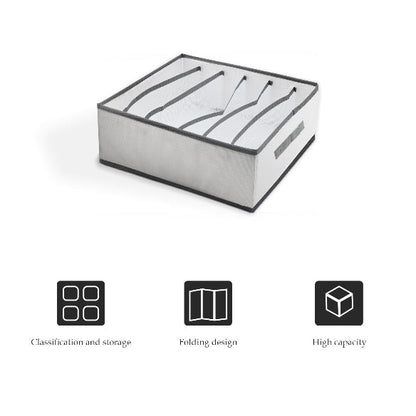 Foldable Wardrobe Drawer Organiser – 6 Compartments, White, 44 x 25 x 17 cm - photo 5