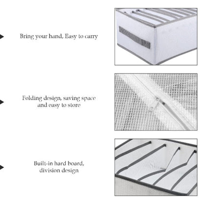 Foldable Wardrobe Drawer Organiser – 6 Compartments, White, 44 x 25 x 17 cm - photo 6