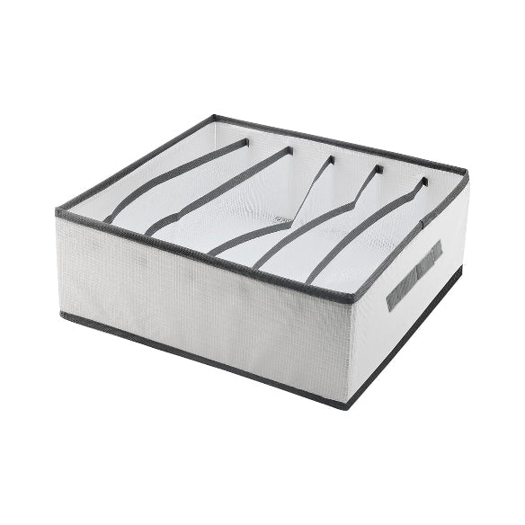 Foldable Wardrobe Drawer Organiser – 6 Compartments, White, 44 x 25 x 17 cm - photo 2