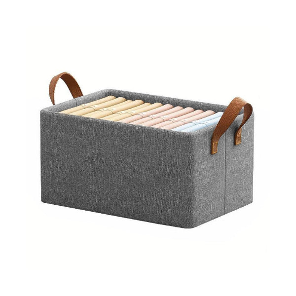 Foldable Fabric Storage Boxes, Pack of 2 – Grey, Handles, 46 x 28 x 20 cm - photo 3