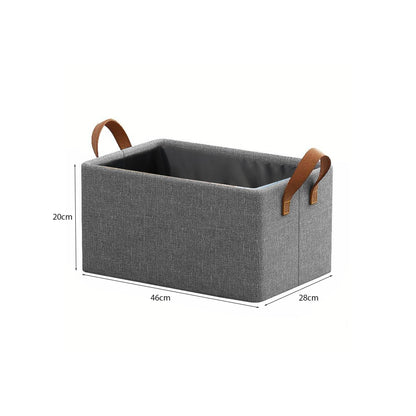 Foldable Fabric Storage Boxes, Pack of 2 – Grey, Handles, 46 x 28 x 20 cm - photo 5