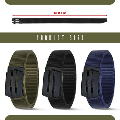 Nylon Webbing Belt with Plastic Slide Buckle – Army Green, Black or Navy, 120 cm - photo 5