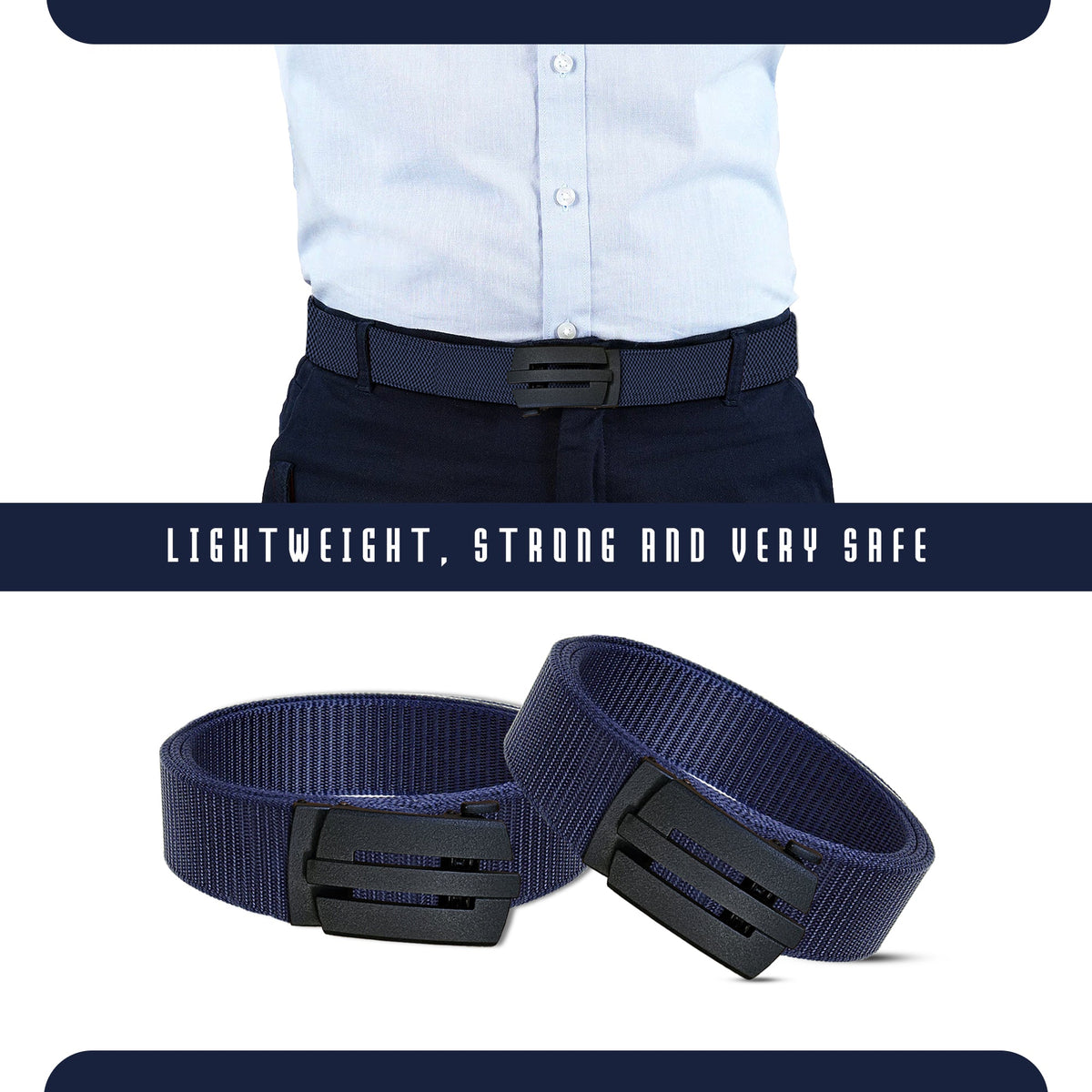 Nylon Webbing Belt with Plastic Slide Buckle – Army Green, Black or Navy, 120 cm - photo 6
