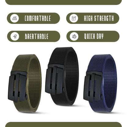 Nylon Webbing Belt with Plastic Slide Buckle – Army Green, Black or Navy, 120 cm - photo 8