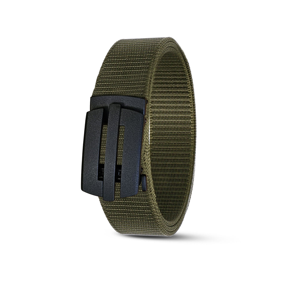 Nylon Webbing Belt with Plastic Slide Buckle – Army Green, Black or Navy, 120 cm - Army Green, Single