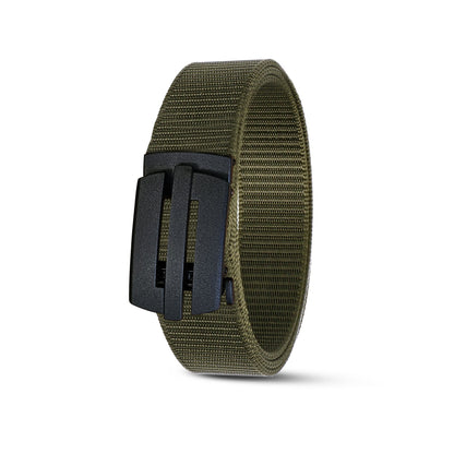 Nylon Webbing Belt with Plastic Slide Buckle – Army Green, Black or Navy, 120 cm - Army Green, Single