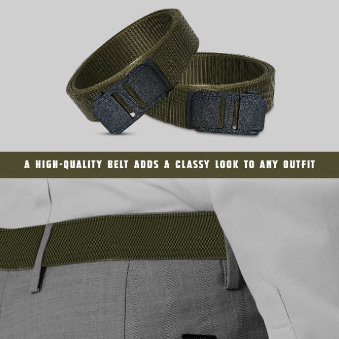 Nylon Waist Belt with Plastic Buckle – Army Green, Black or Navy, 120 cm - photo 2