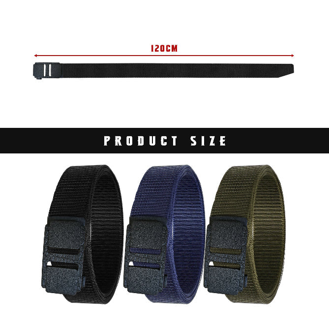 Nylon Waist Belt with Plastic Buckle – Army Green, Black or Navy, 120 cm - photo 3
